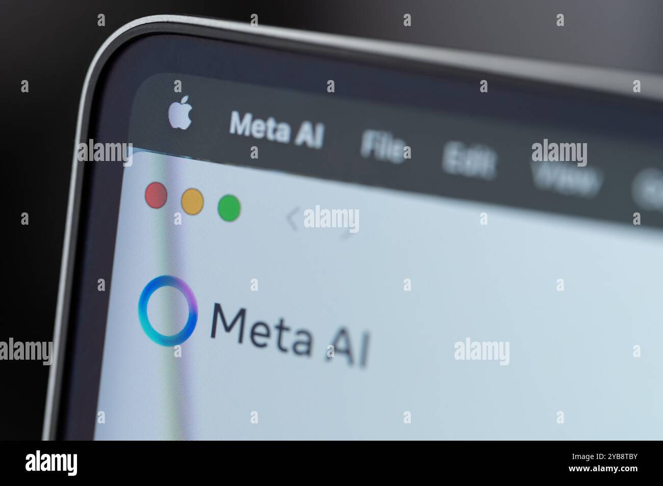 New York, USA - 17 ottobre 2024: Servizio di pagine Web meta ai su schermo vista ravvicinata Foto Stock