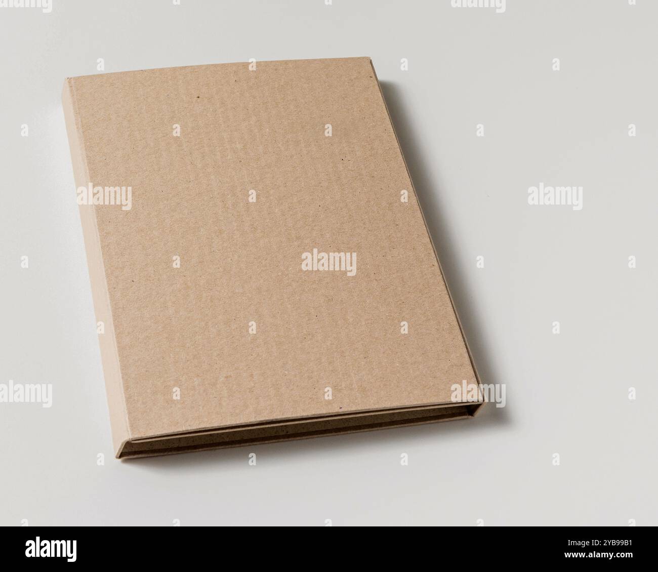 Elegante e minimalista cartella in cartone su sfondo bianco. Modelli e modelli. Foto Stock