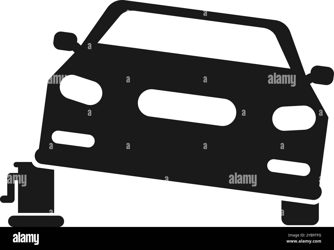 Sostituzione delle ruote in servizio automatico. Simbolo del garage Illustrazione Vettoriale