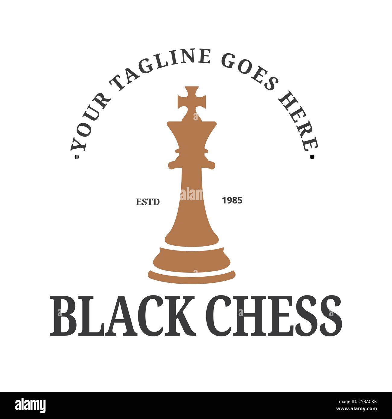 Scacchi King Game Sport Logo Design retro Vintage Vector Illustration Illustrazione Vettoriale