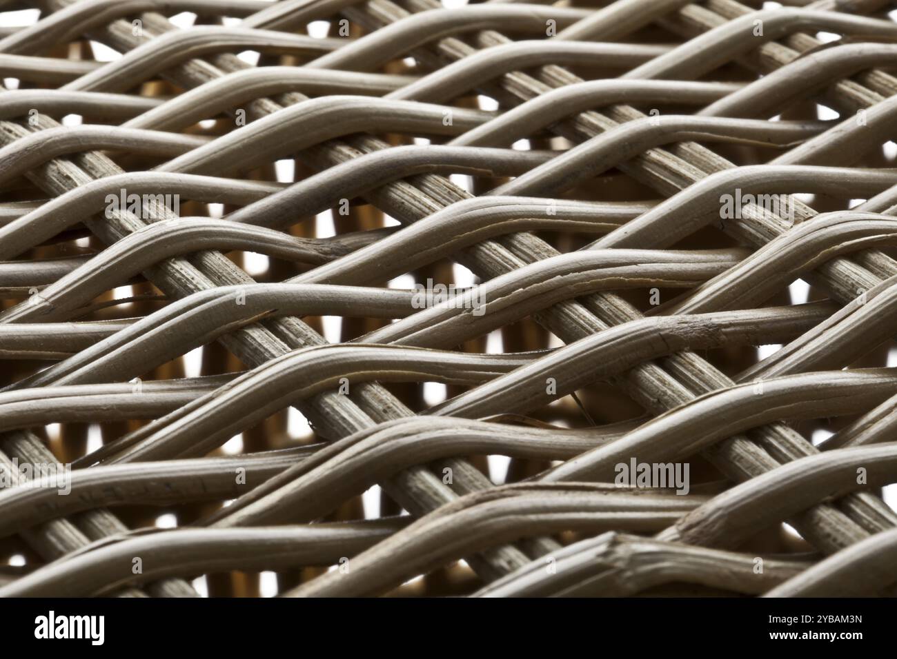 Consistenza di salice marrone su sfondo bianco Foto Stock