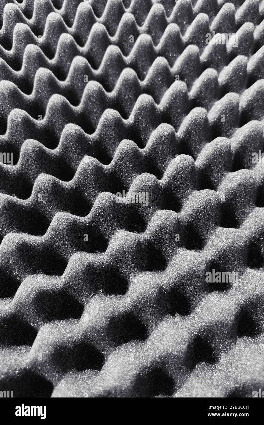 Primo piano, schiuma acustica grigia testurizzata full frame Foto Stock