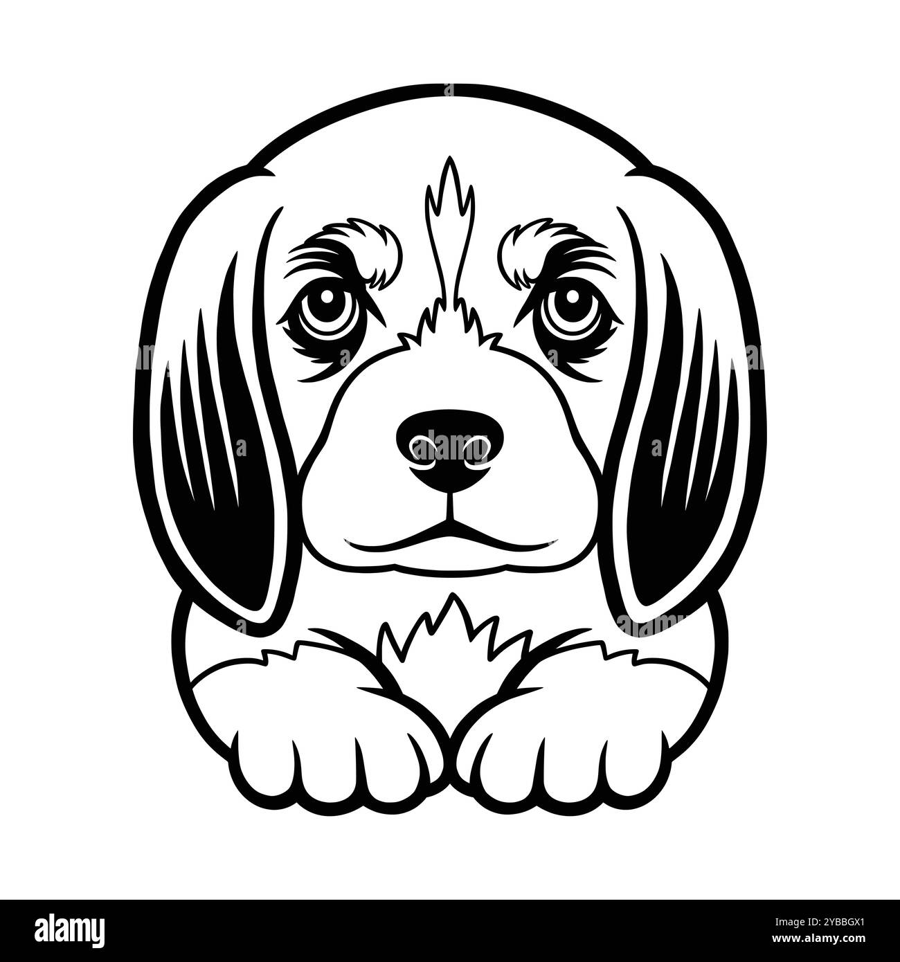 illustrazione di animali con testa di cane beagle Illustrazione Vettoriale