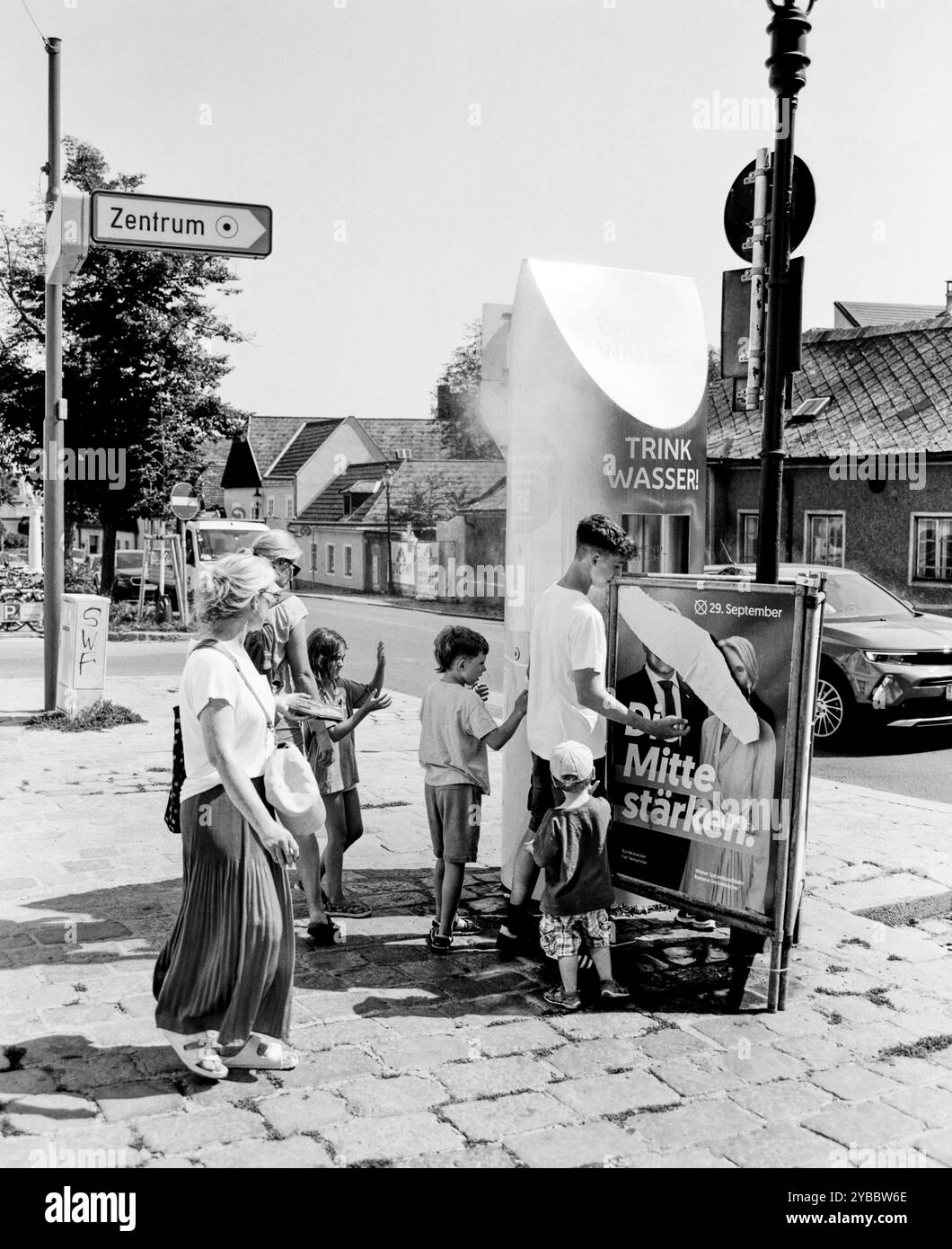 Stazione di rifornimento di acqua potabile, Grinzing, Vienna, Austria. Foto Stock