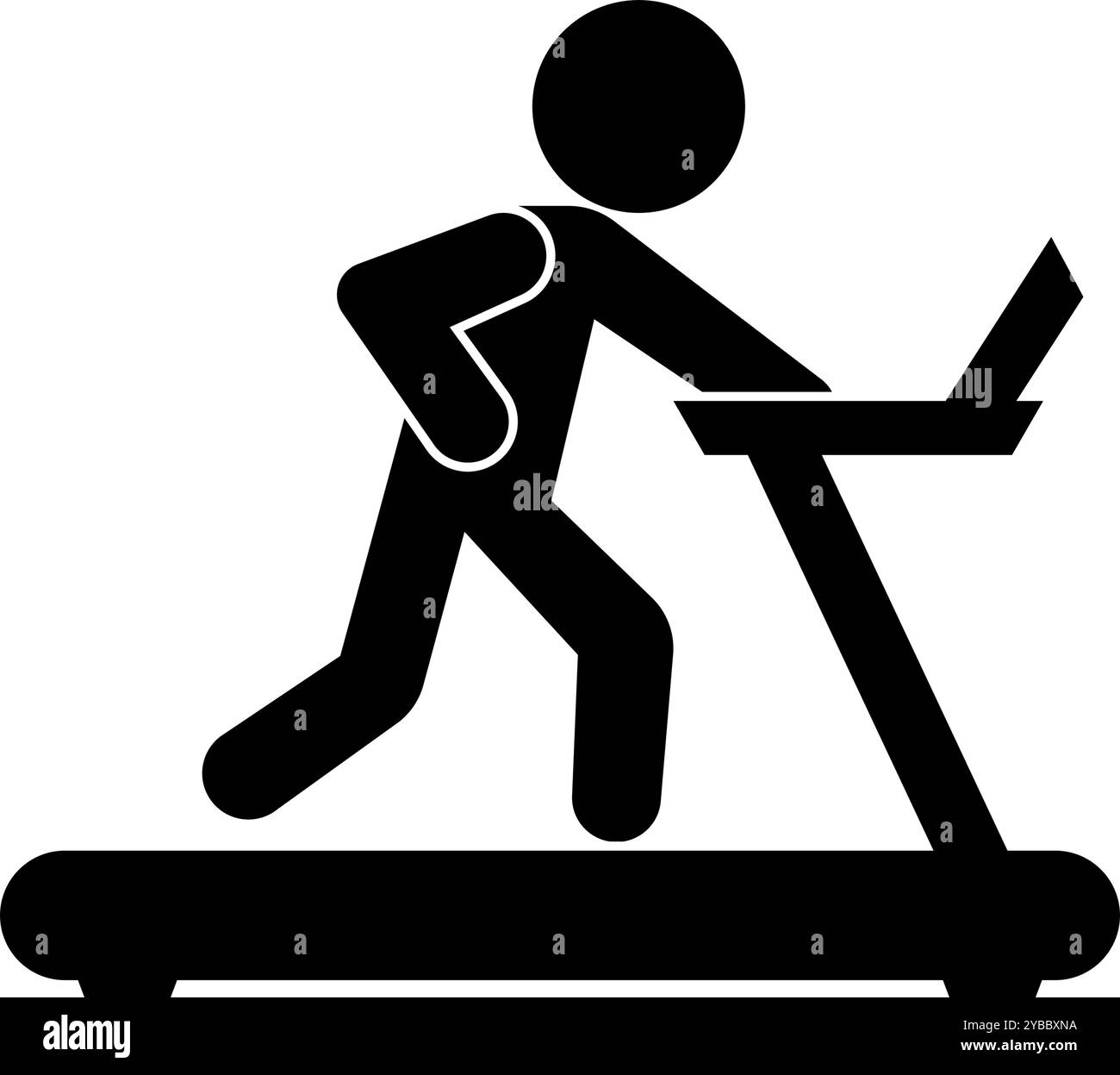 Tapis roulant e profilo della persona. Vettore modificabile. Illustrazione Vettoriale