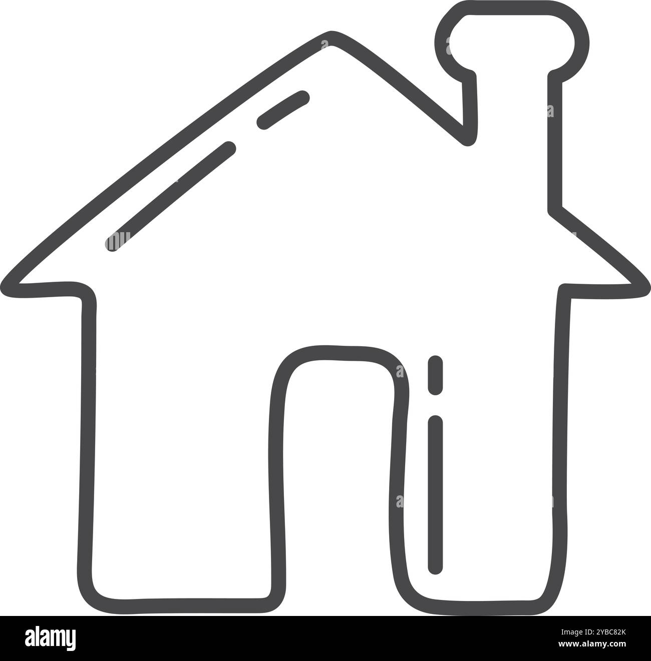 Una casa con un camino in cima Illustrazione Vettoriale