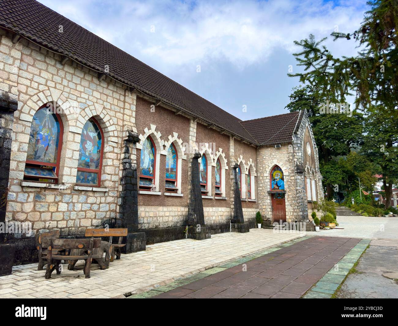 Sapa Stone Church - città di sa Pa, provincia di Lao Cai, Vietnam 25 agosto 2024 Foto Stock