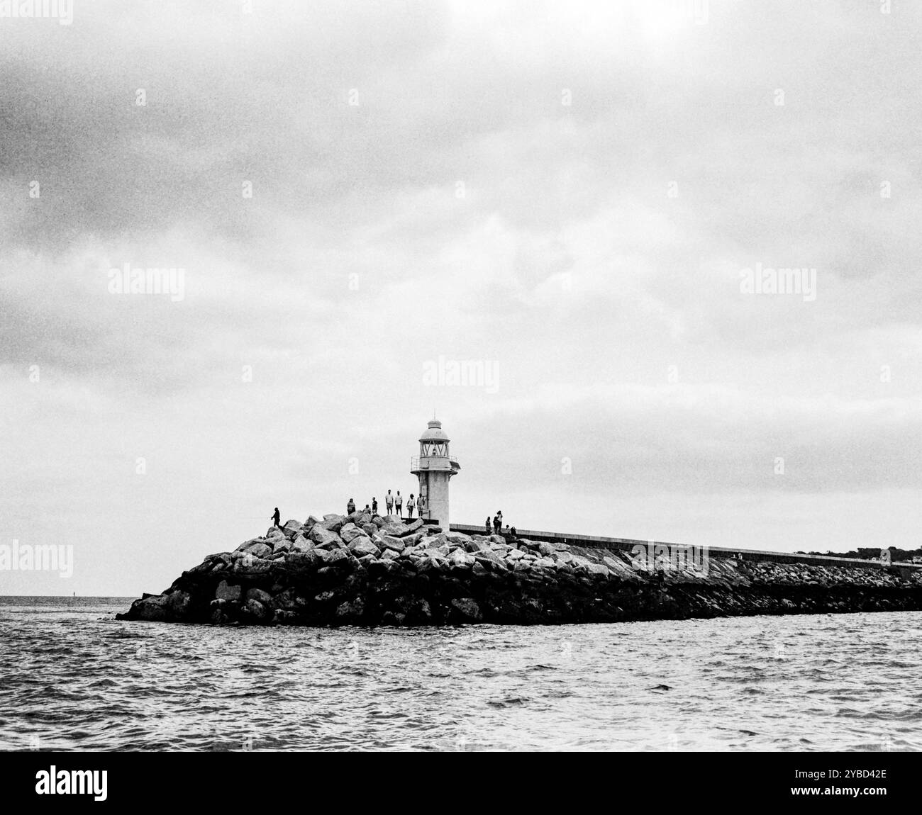 Brixham Breakwater Lighthouse, Brixham, Devon, Inghilterra, Regno Unito. Foto Stock