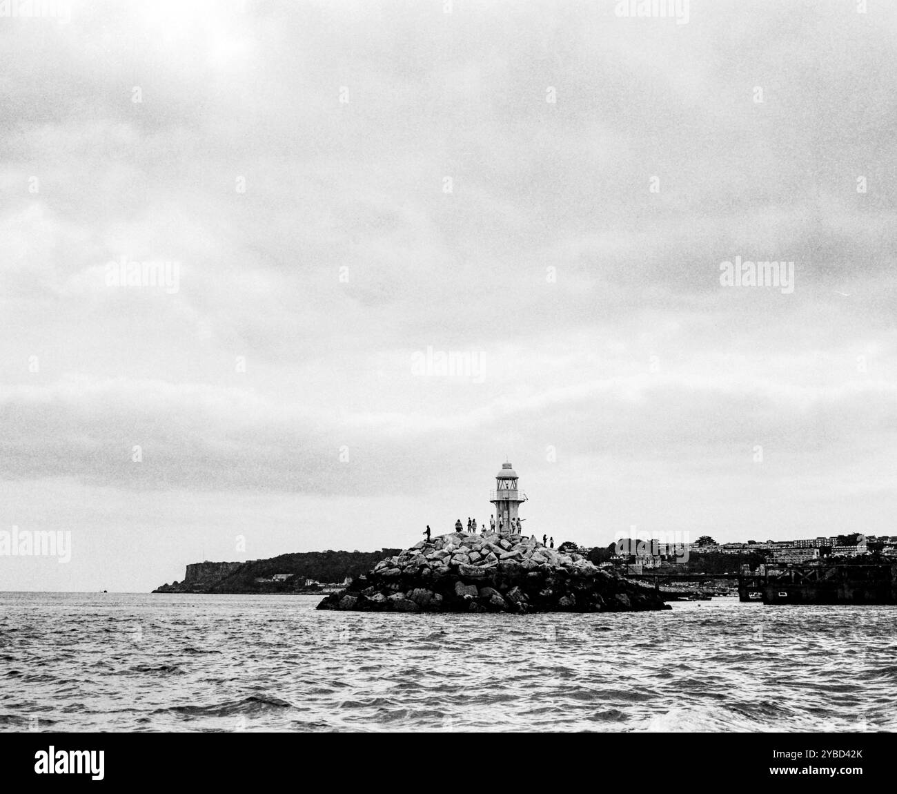 Brixham Breakwater Lighthouse, Brixham, Devon, Inghilterra, Regno Unito. Foto Stock