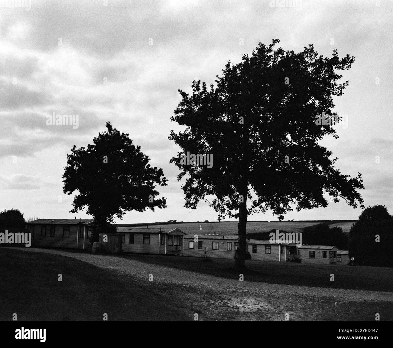 Caravan statico al campeggio Karrageen, Hope Cove, Devon, Inghilterra, Regno Unito. Foto Stock