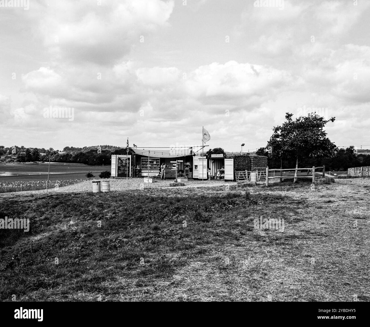 Cowdray Park, labirinto di mais, pop-up Cafe e negozio. Easebourne, West Sussex Regno Unito Foto Stock