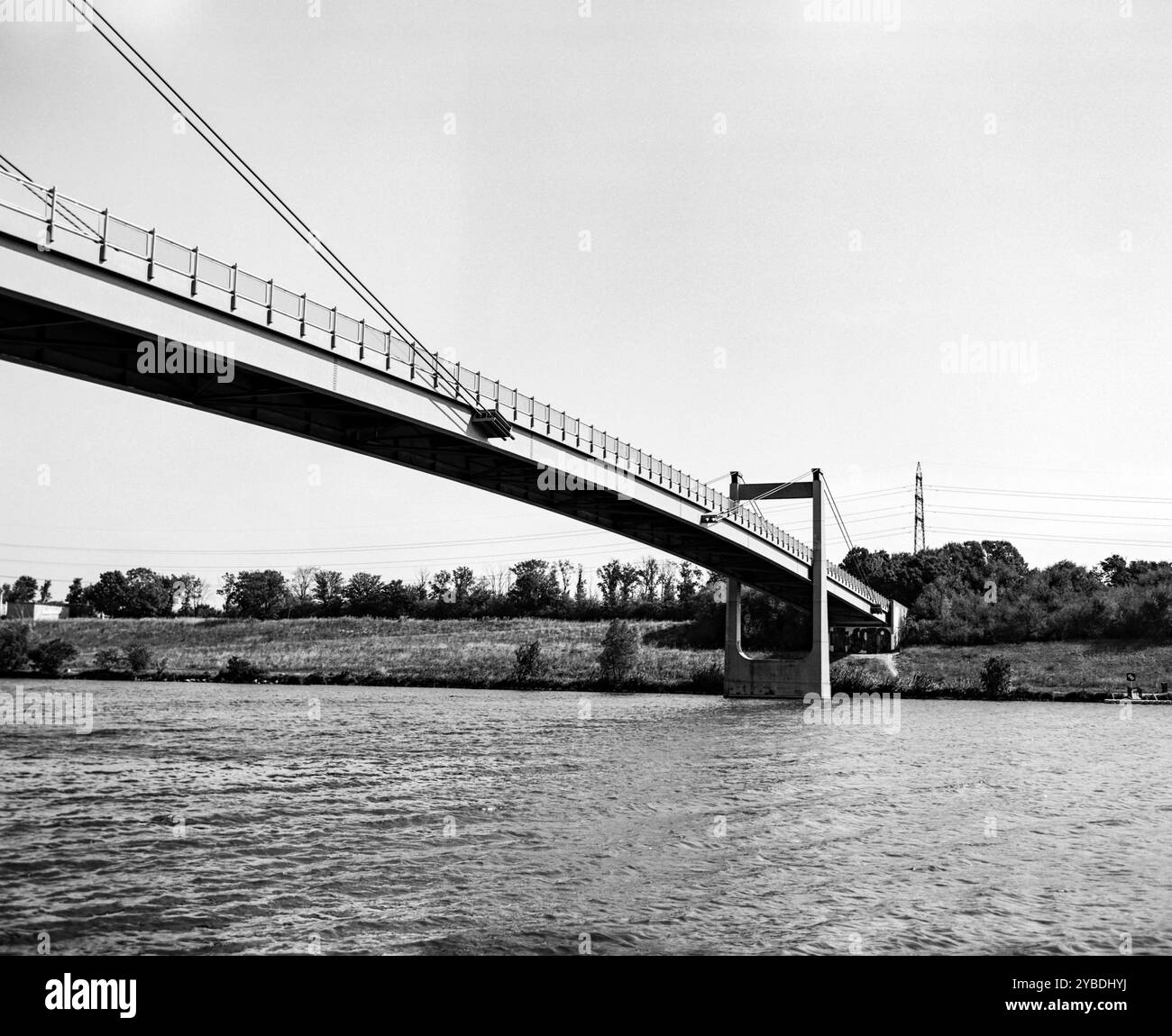 Ponte Jedleseer, sul nuovo Danubio, Vienna, Austria. Foto Stock