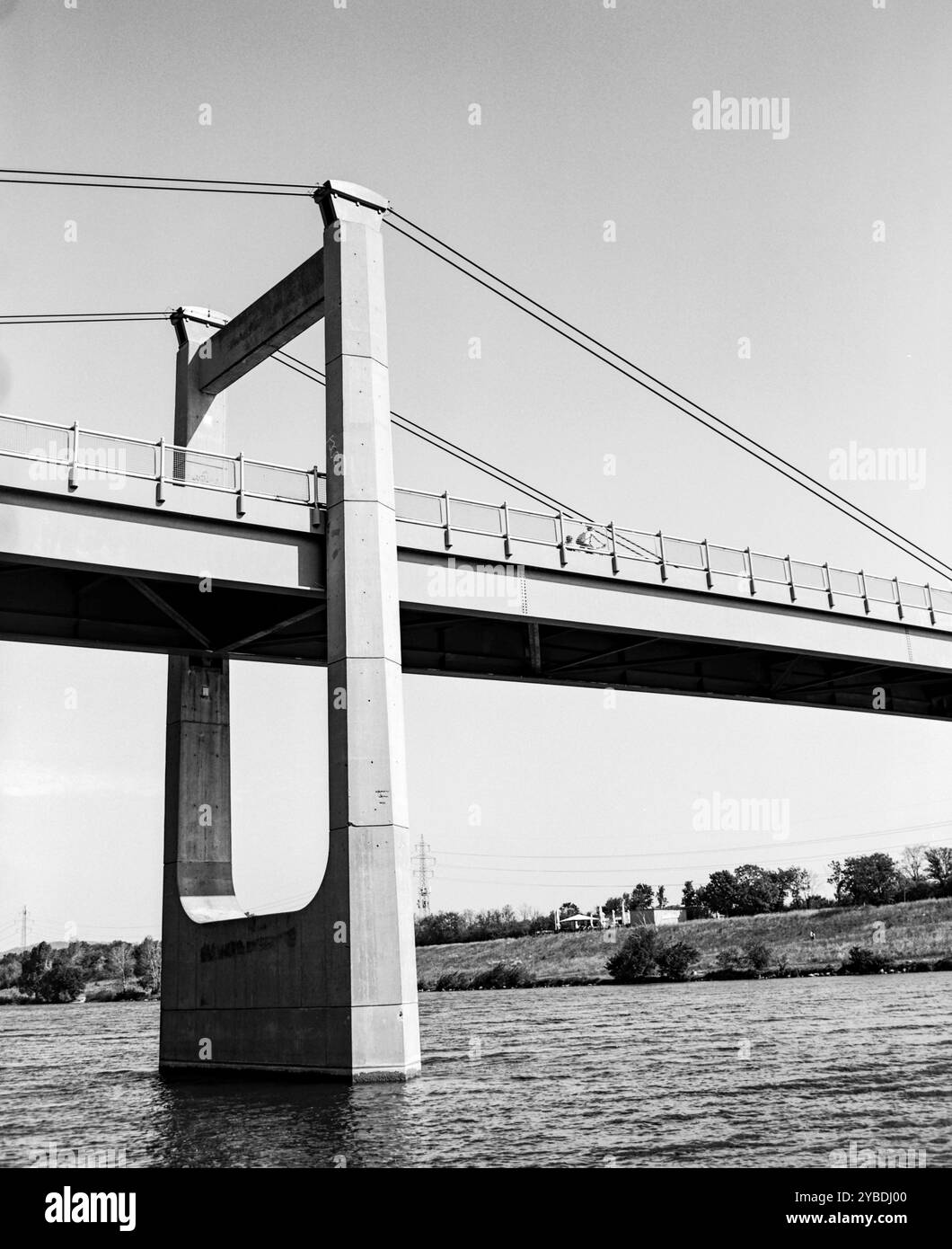 Ponte Jedleseer, sul nuovo Danubio, Vienna, Austria. Foto Stock