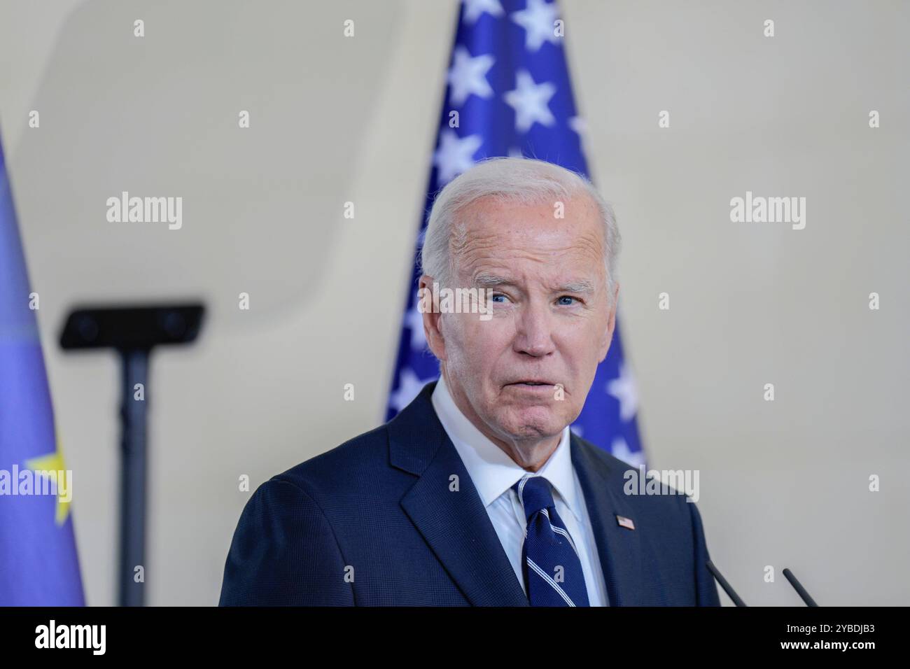 Staatsbesuch des amerikanischen Präsidenten, Joseph R. Biden Jr. Besuch des Präsidenten der Vereinigten Staaten von Amerika, Joseph R. Biden Jr., in Deutschland. Pressestatements des amerikanischen Präsidenten im Bundeskanzleramt Berlin Berlin GER *** visita di Stato del Presidente degli Stati Uniti d'America, Joseph R Biden Jr visita del Presidente degli Stati Uniti d'America, Joseph R Biden Jr, in Germania dichiarazioni stampa del Presidente americano presso la Cancelleria federale Berlino GER Foto Stock