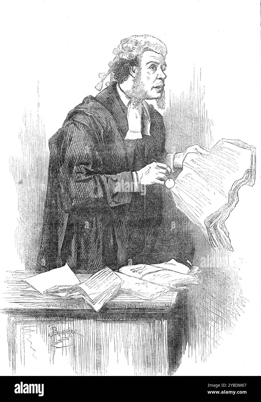 Mr. Toole interpreta Serjeant Buzfuz al Gaiety Theatre, 1871. Produzione teatrale londinese di "The Pickwick Papers". I progressi compiuti dal signor J. L. Toole negli ultimi anni sono straordinari, e la sua posizione attuale al Gaiety senza precedenti. Egli è ora lo spirito di governo in quel teatro elegante, e regna supremo sia di mattina che di sera. Le esibizioni mattutine si distinguono per una varietà di intrattenimenti che li assimilano a quelli offerti presso Exeter e St. James's Halls, in cui, specialmente il sabato, Mr. Toole è la caratteristica distintiva. Qui cerca di presumere Foto Stock