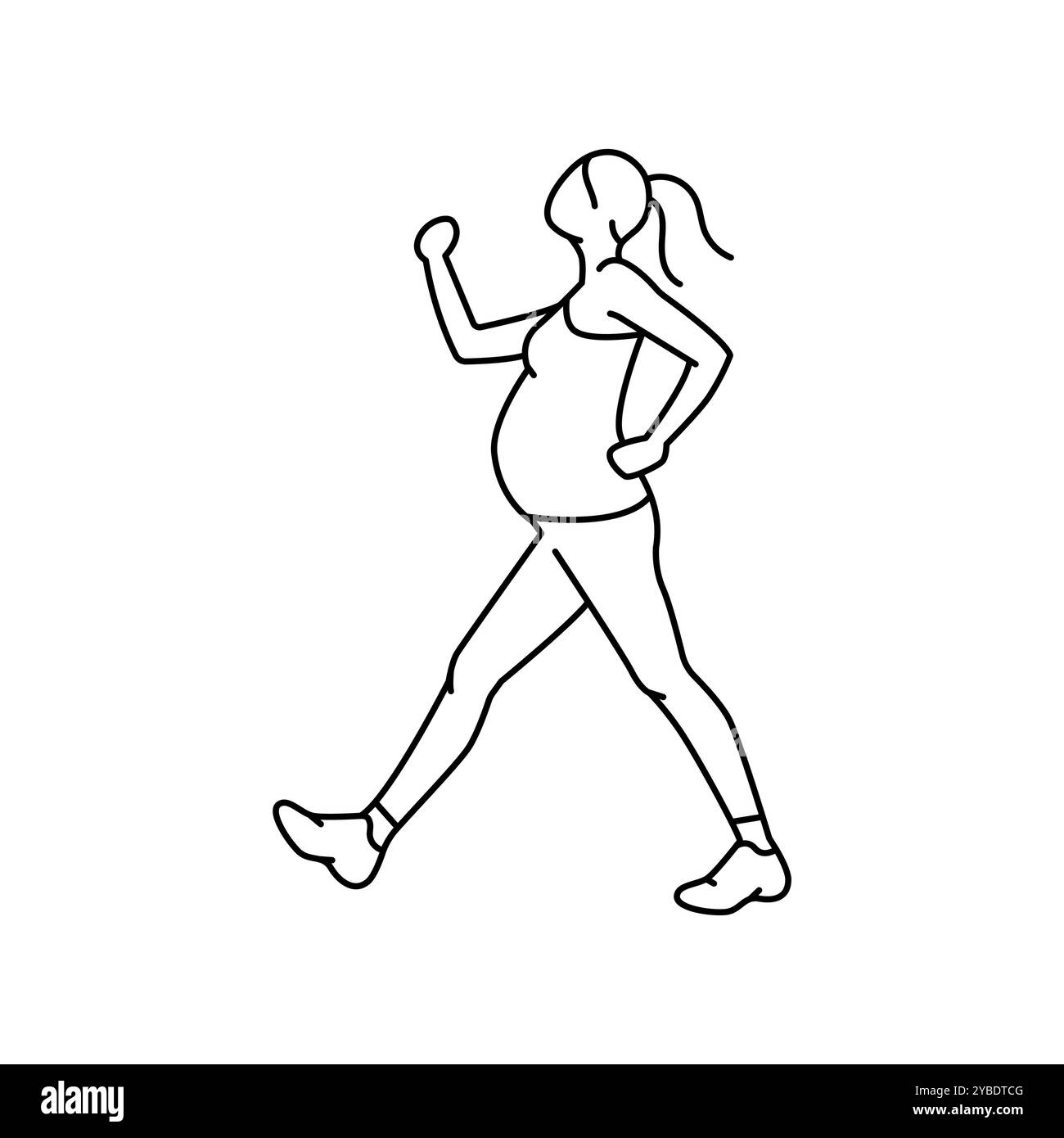 Posa di cani da uccello per donne incinte icona linea. Esercizi per la gravidanza. Elemento isolato vettoriale. Traccia modificabile. Illustrazione Vettoriale