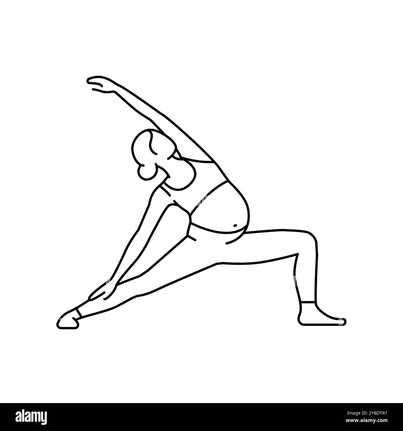 Posa di cani da uccello per donne incinte icona linea. Esercizi per la gravidanza. Elemento isolato vettoriale. Traccia modificabile. Illustrazione Vettoriale