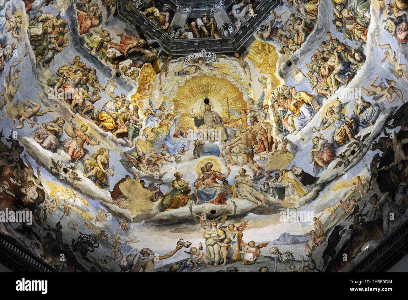 Il giudizio universale, Duomo di Firenze, Italia, 1572-1579. Affreschi all'interno della cupola del Brunelleschi, di Giorgio Vasari (1511-1574) e Federico Zuccaro (1541-1609). Foto Stock