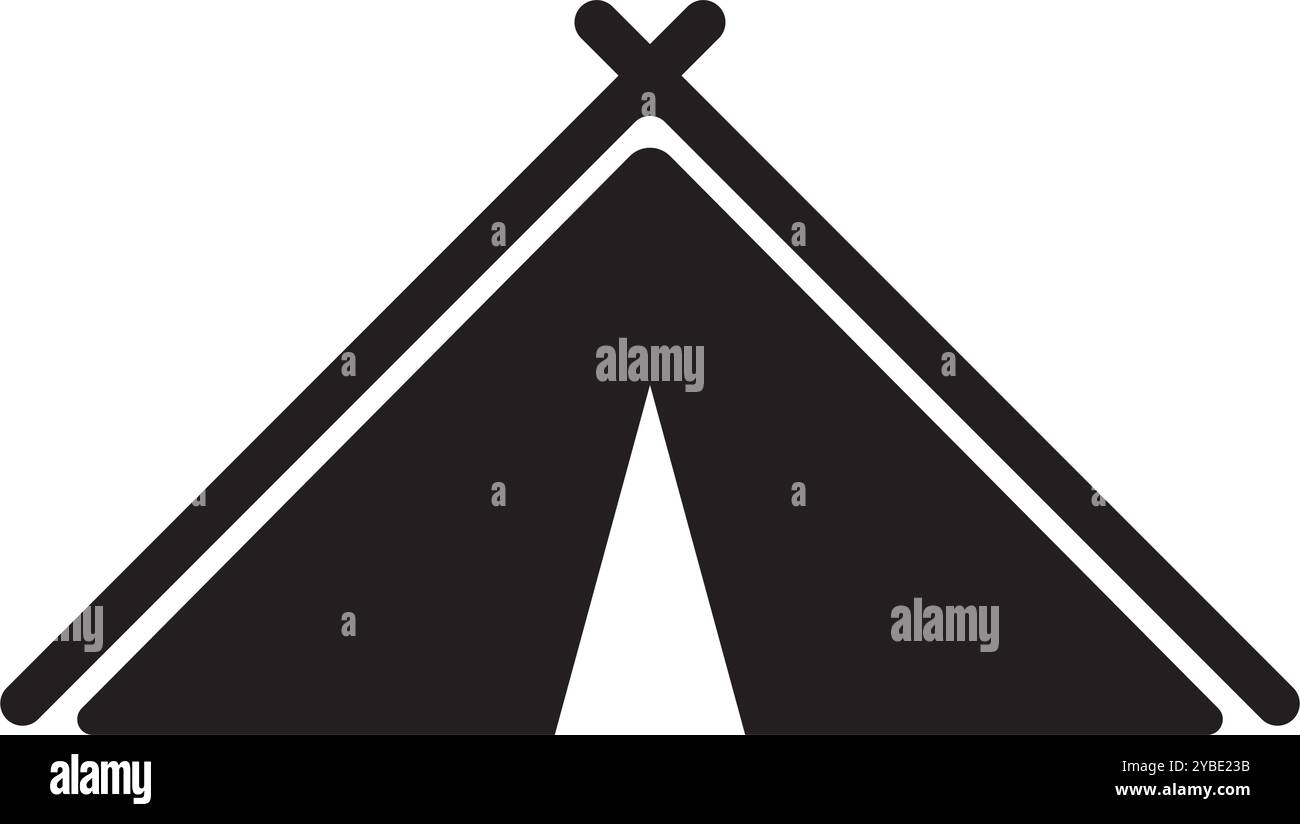 icona tenda da campeggio disegno del logo con illustrazione vettoriale Illustrazione Vettoriale