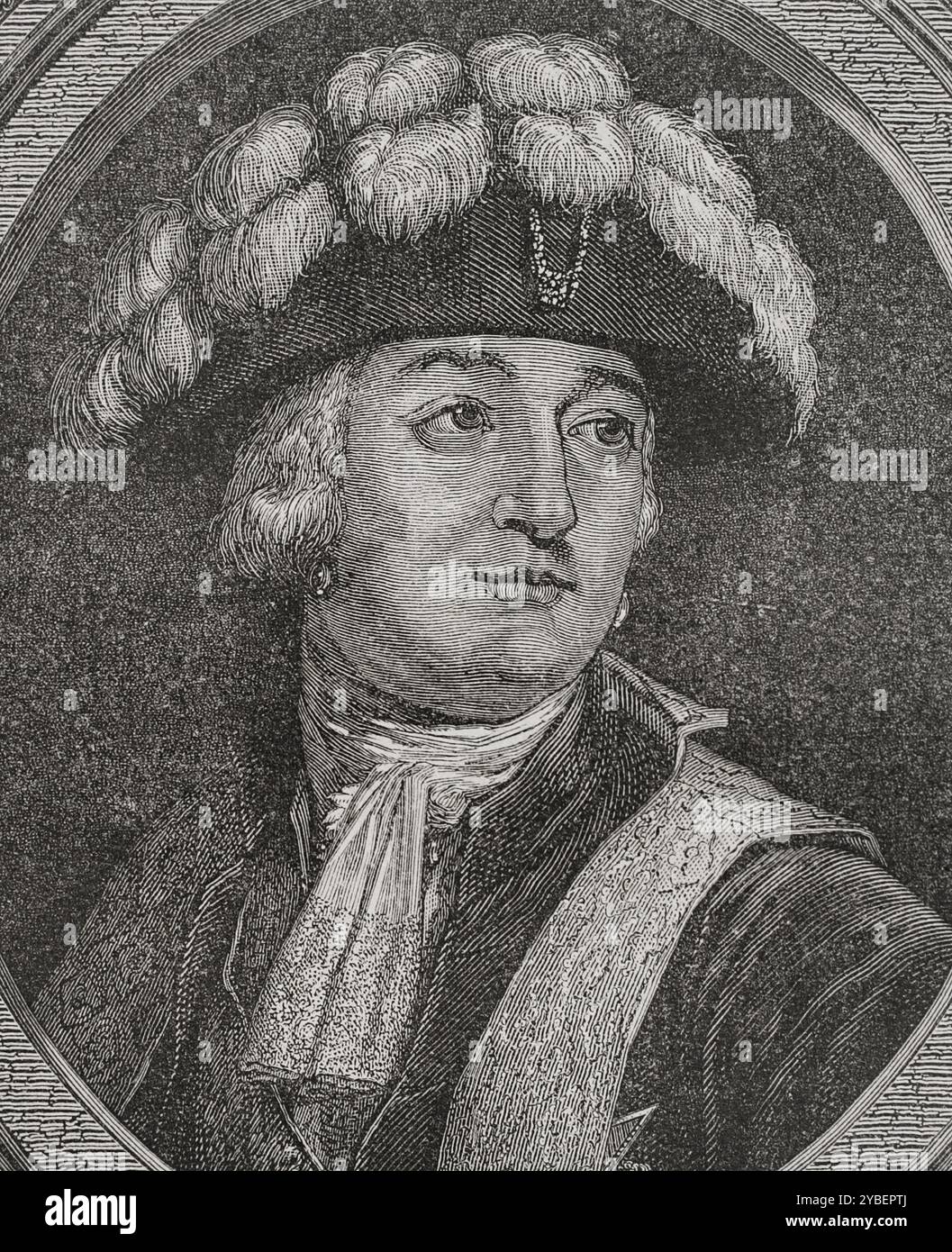 Luigi Filippo II (1747-1793). Duca d'Orléans (1785-1793). Sostenitore della Rivoluzione francese. Accusato di tradimento, fu condannato a morte e ghigliottinato il 6 novembre 1793. Verticale. Incisione. "Storia della Rivoluzione francese". Volume i, 1876. Foto Stock