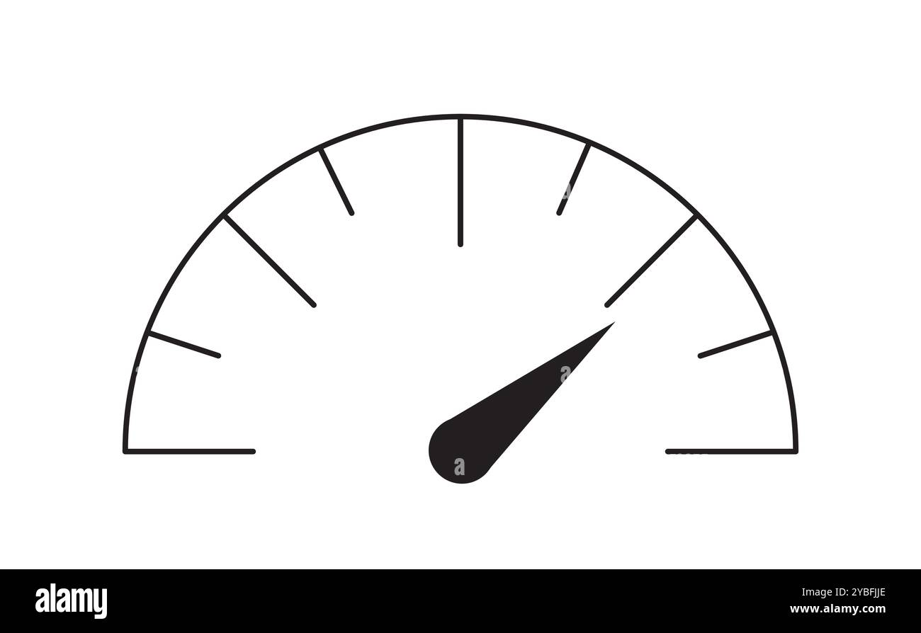 Segnale indicatore di velocità. Tachimetro e cruscotto. Punteggio credito misuratore. Livello e limite. Misurazione e controllo. Interfaccia dell'app mobile. Lineare Illustrazione Vettoriale