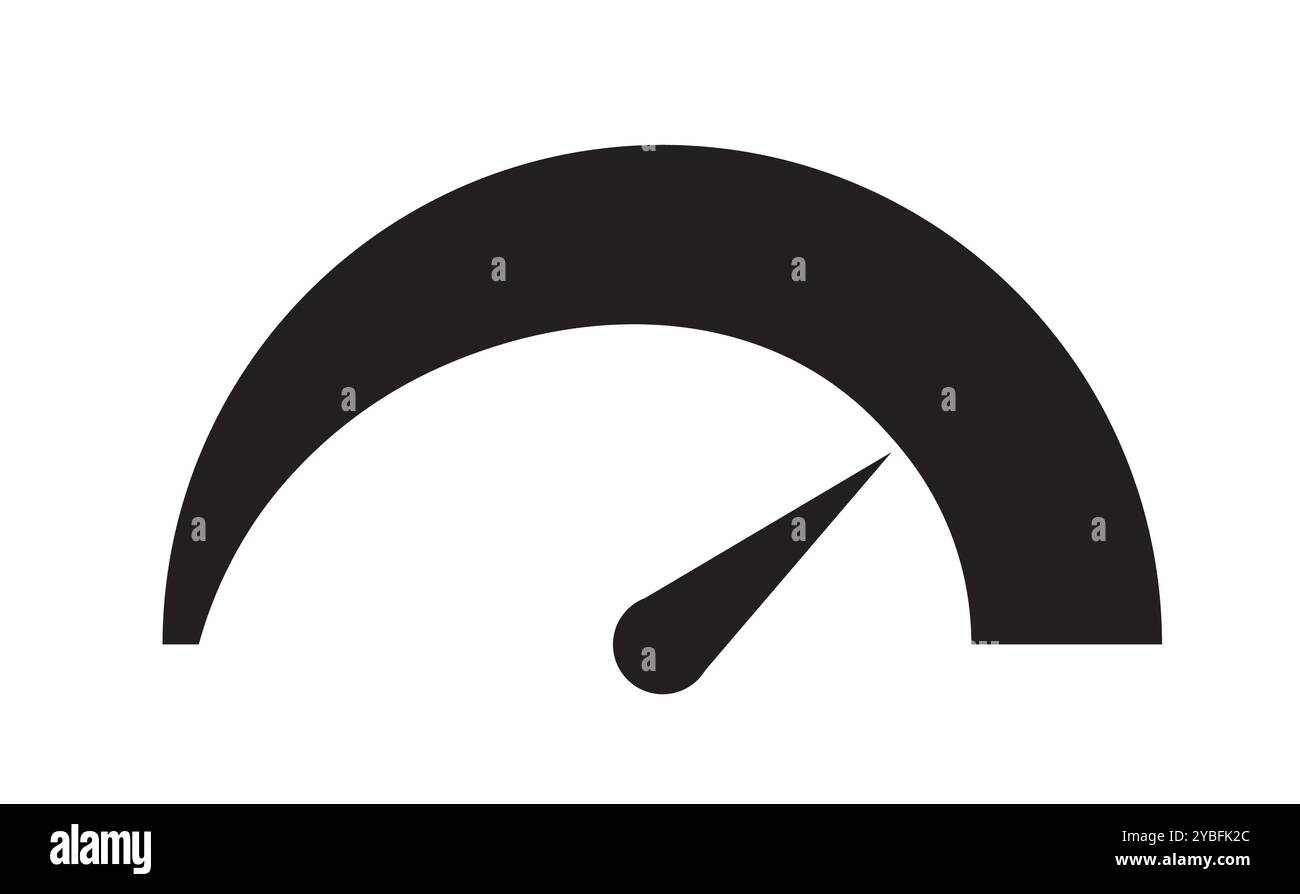 Segnale indicatore di velocità. Tachimetro e cruscotto. Misurazione e controllo. Misurazione e controllo del limite. Indicatore. Illustrazione vettoriale lineare Illustrazione Vettoriale
