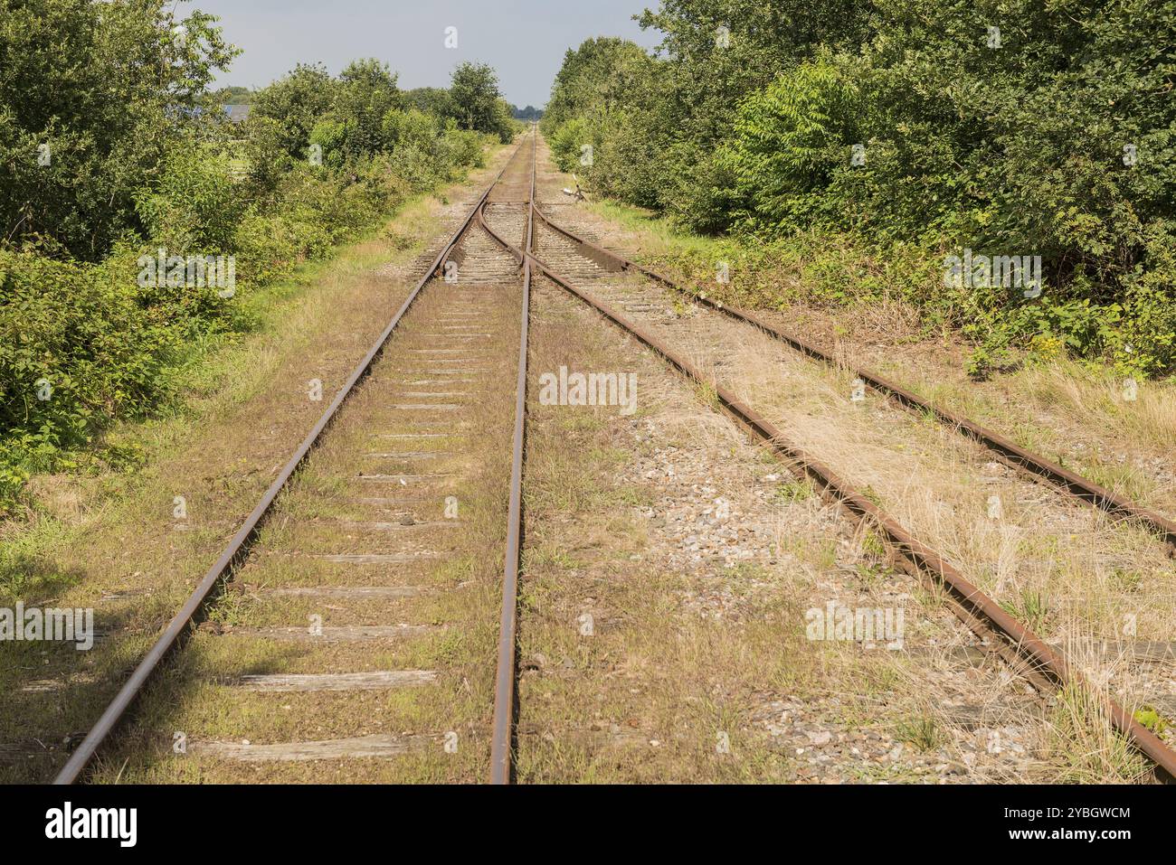 Scambio in una vecchia linea ferroviaria in Paesi Bassi Foto Stock