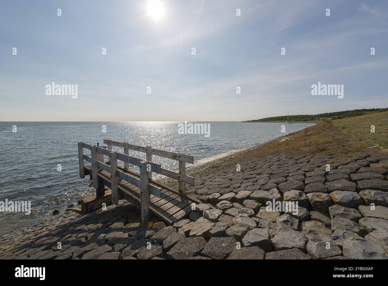 Dock di controllo su un acqua luis sull'isola di Wadden Vlieland nei Paesi Bassi Foto Stock