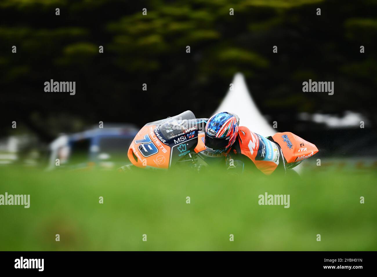 MELBOURNE, AUSTRALIA. 19 ottobre 2024. Nella foto: Ai Ogura, 79° del Giappone, in sella a MT Helmets - MSI durante le prove di Moto2 2 al Qatar Airways Australian Motorcycle Grand Prix 2024 tenutosi sul circuito di Phillip Island. Crediti: Karl Phillipson/Alamy Live News Foto Stock