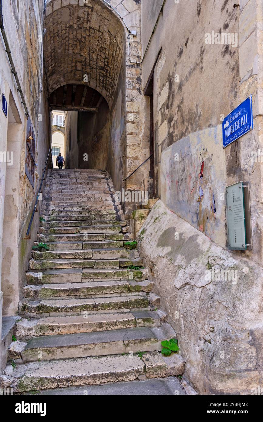 Francia, Cher, Bourges, centro storico, escalier Mirebeau scale Foto Stock