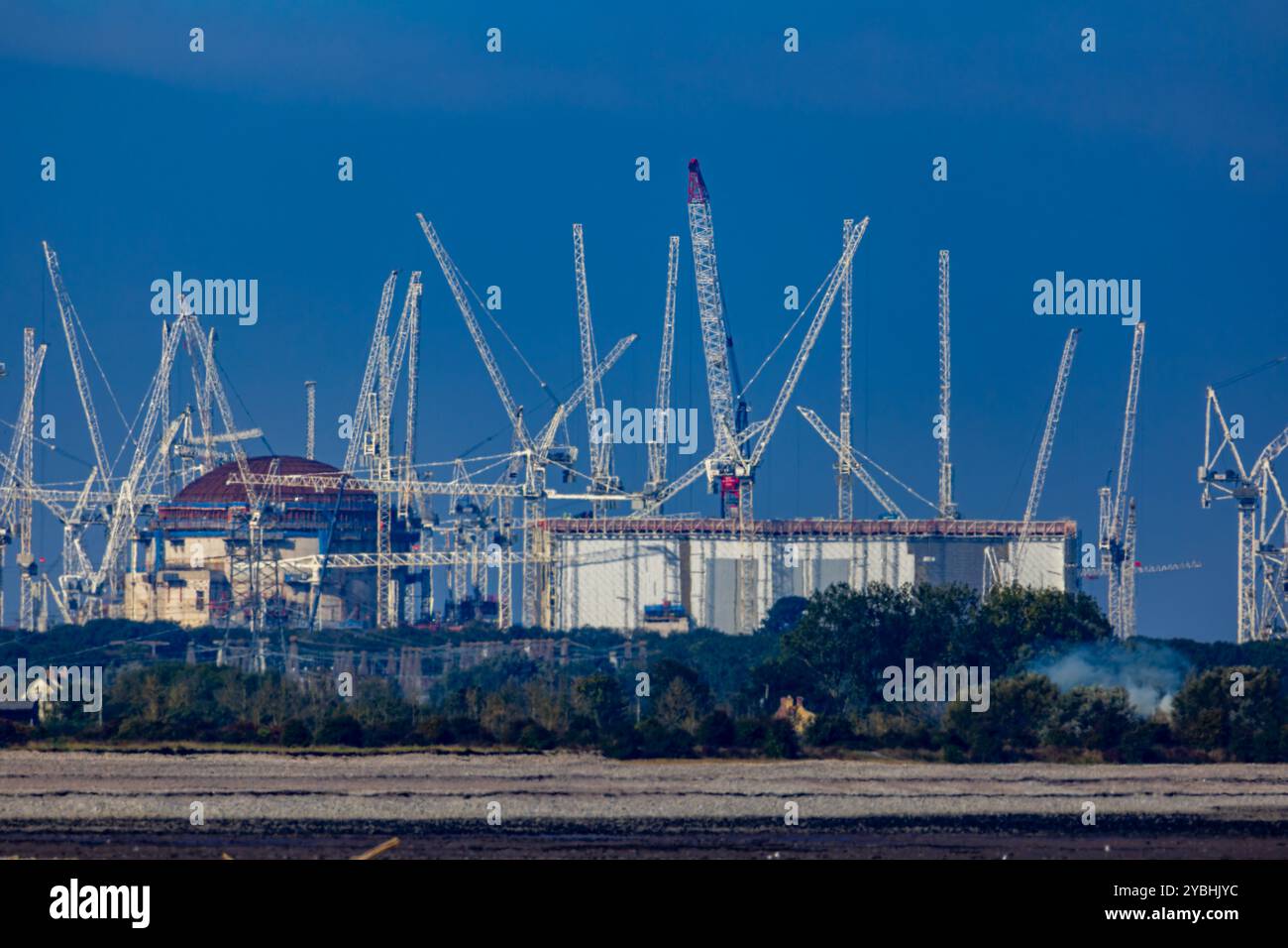 La costruzione della centrale nucleare di Hinkley Point C. Foto Stock