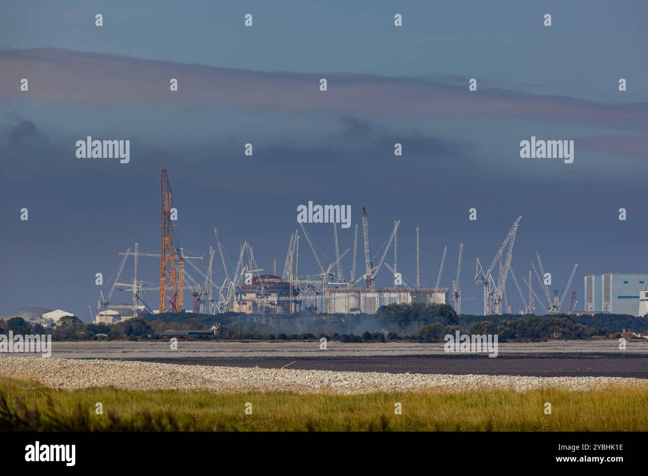 La costruzione della centrale nucleare di Hinkley Point C. Foto Stock