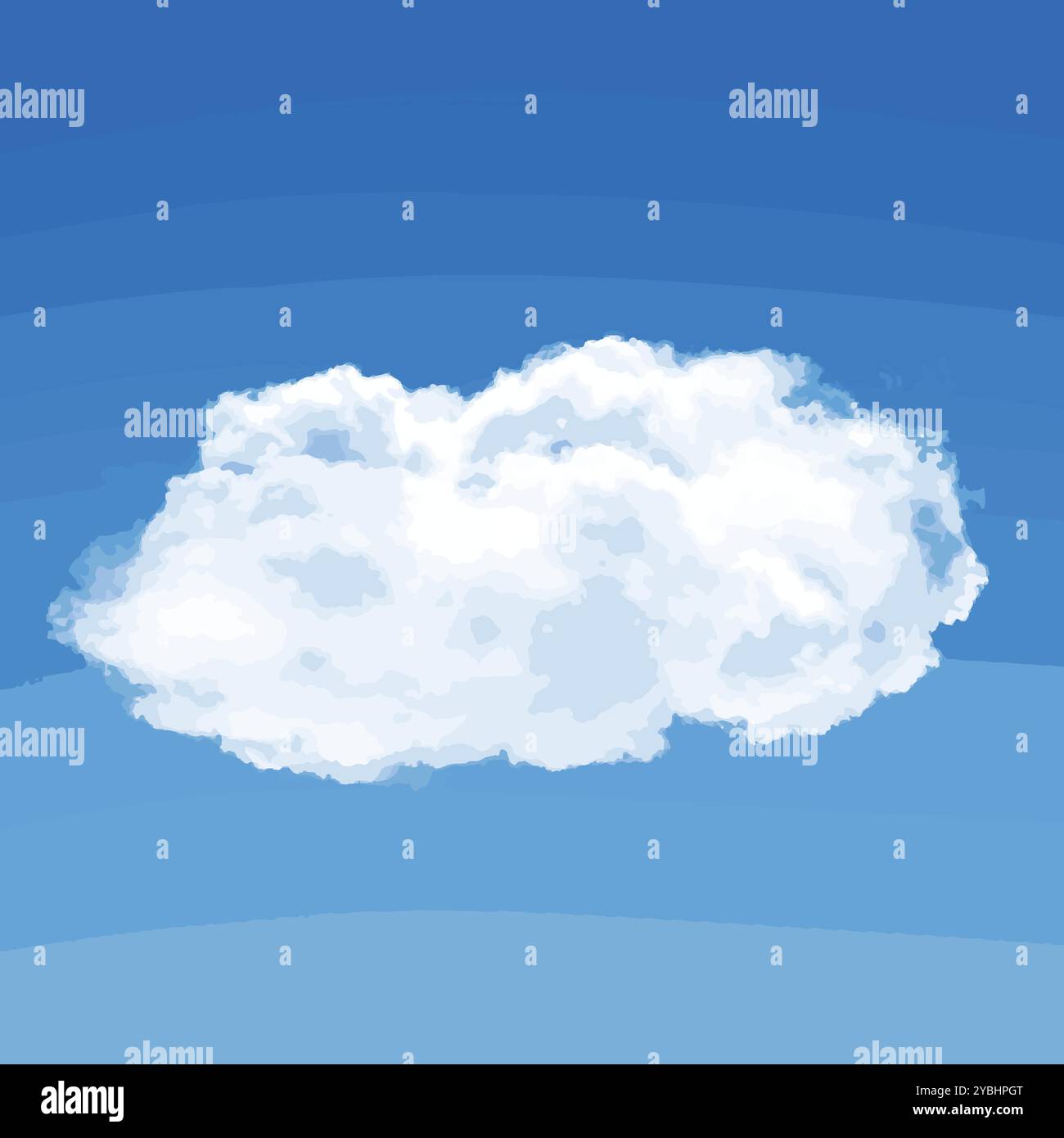 Cloud isolato su sfondo cielo blu illustrazione 3D, rendering realistico della forma del cloud Illustrazione Vettoriale