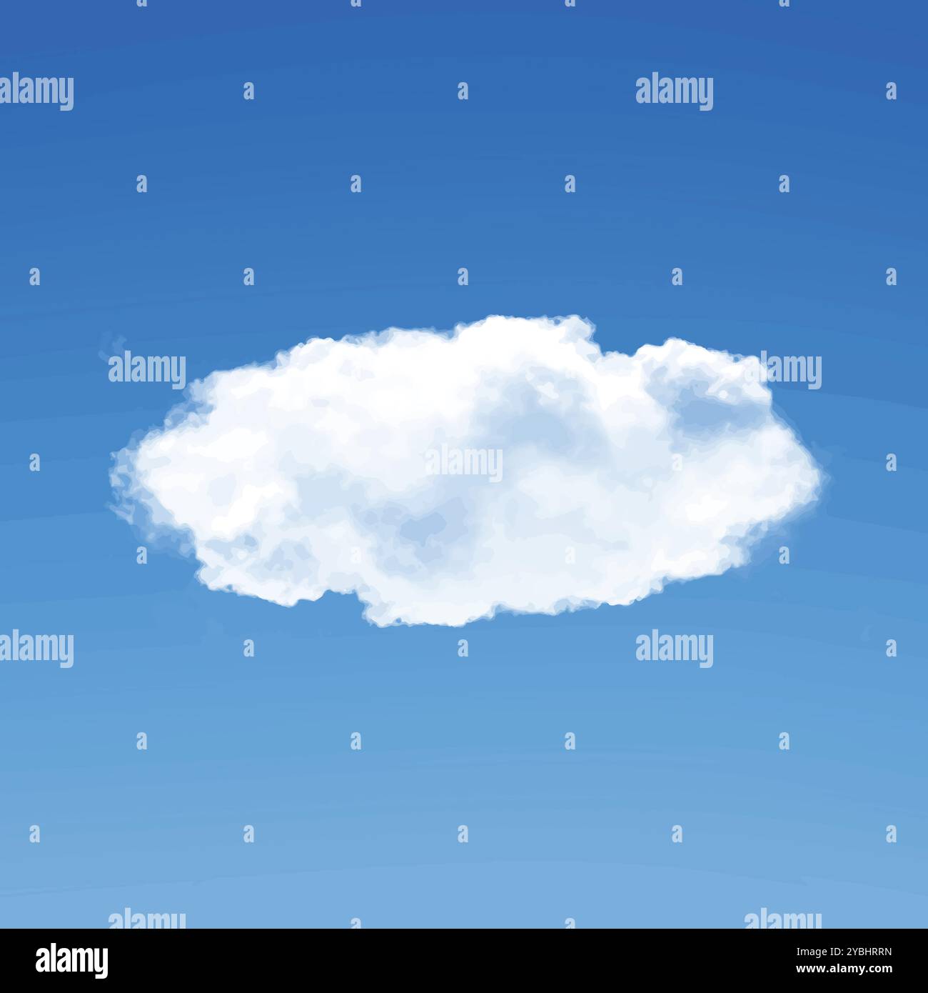 Cloud isolato su sfondo cielo blu illustrazione 3D, rendering realistico della forma del cloud Illustrazione Vettoriale