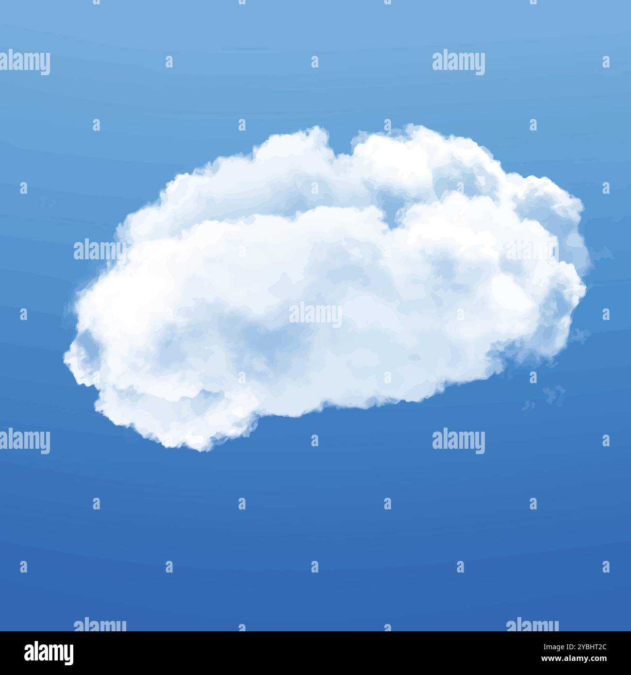 Cloud isolato su sfondo cielo blu illustrazione 3D, rendering realistico della forma del cloud Illustrazione Vettoriale