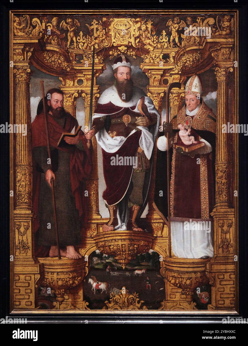 Christoffel Ghuyse e Elisabeth van male (1560) di Pieter Pourbus (1523–584), pittore e scultore fiammingo del Rinascimento olandese. Foto Stock