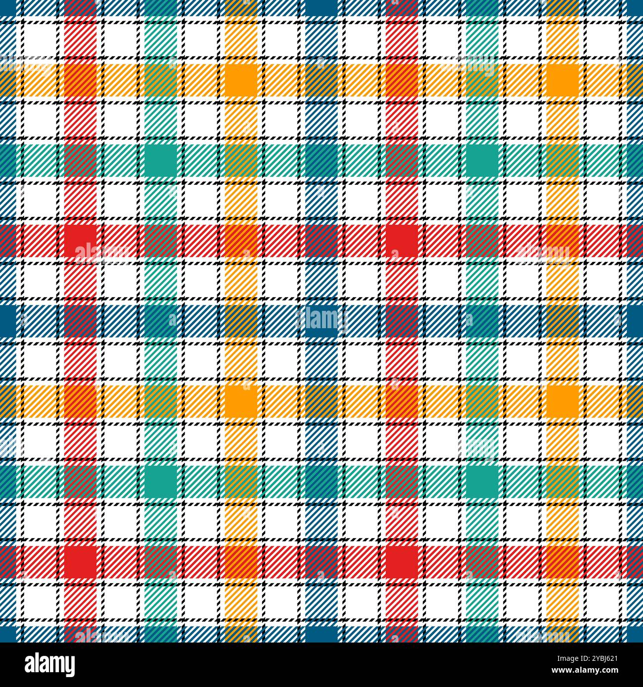 Il motivo a quadri controlla la continuità. Colore a scacchi brillante. Ripetizione dei controlli tartan. Ripetuto flanella di caduta scozzese. Stampe in tessuto Madras. Piastrelle di lana Illustrazione Vettoriale