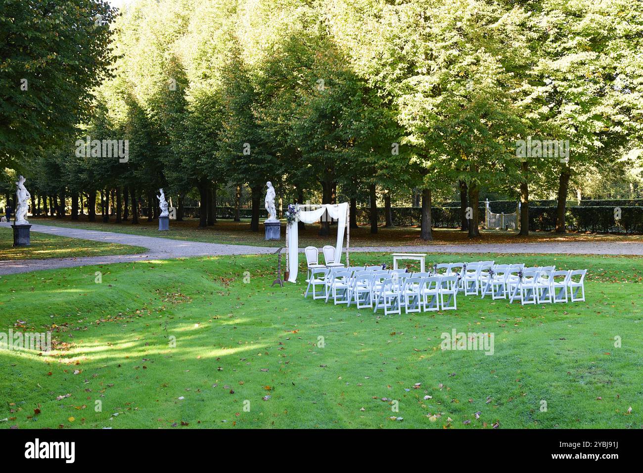 ijmuiden, Paesi Bassi. 29 settembre 2024. L'ambientazione per un matrimonio al Beeckestijn Manoit di IJmuiden. Foto di alta qualità Foto Stock