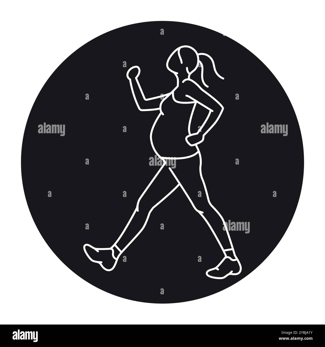 Posa di cani da uccello per donne incinte icona linea. Esercizi per la gravidanza. Elemento isolato vettoriale. Traccia modificabile. Illustrazione Vettoriale