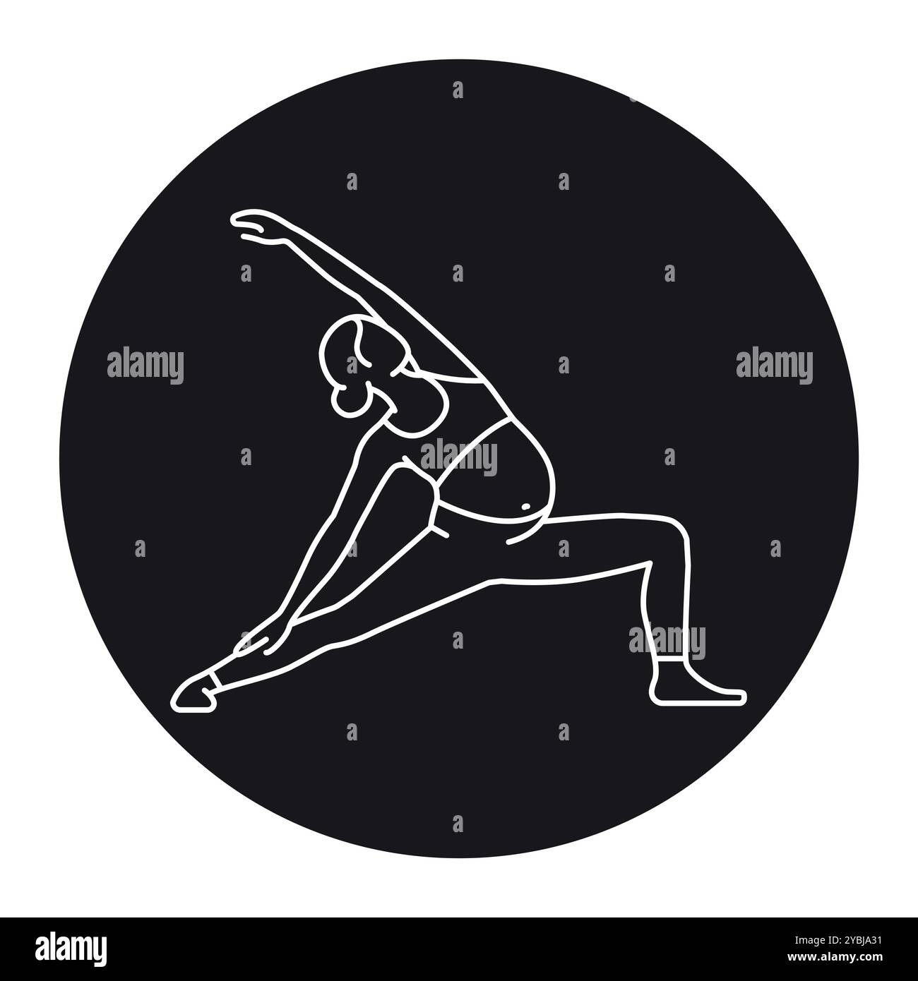 Posa di cani da uccello per donne incinte icona linea. Esercizi per la gravidanza. Elemento isolato vettoriale. Traccia modificabile. Illustrazione Vettoriale