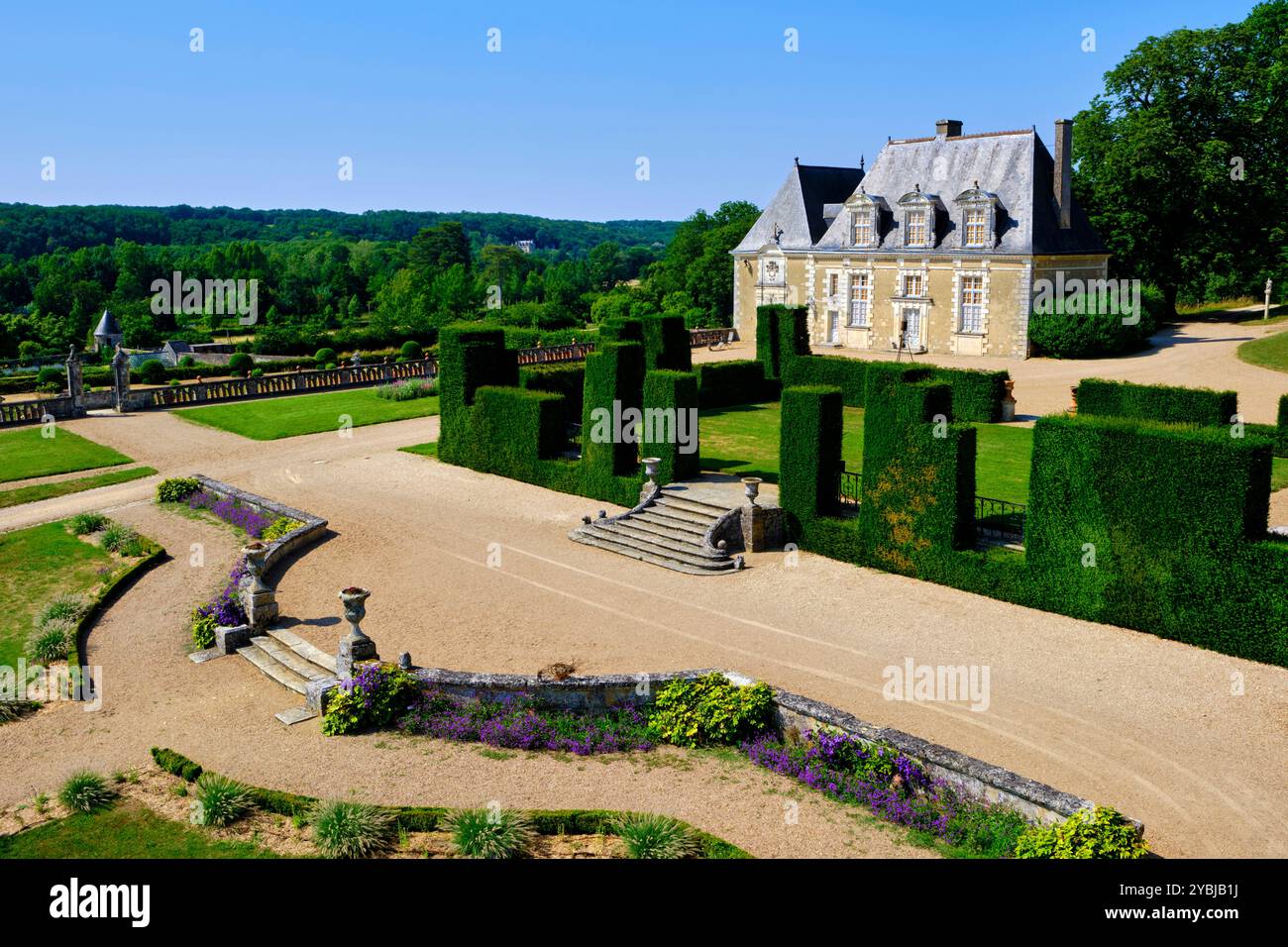 Francia, Indre-et-Loire (37), Valle della Loira, ChanCay, Castello e Giardini di Valmer, Giardino notevole, XVI secolo, stile rinascimentale Foto Stock