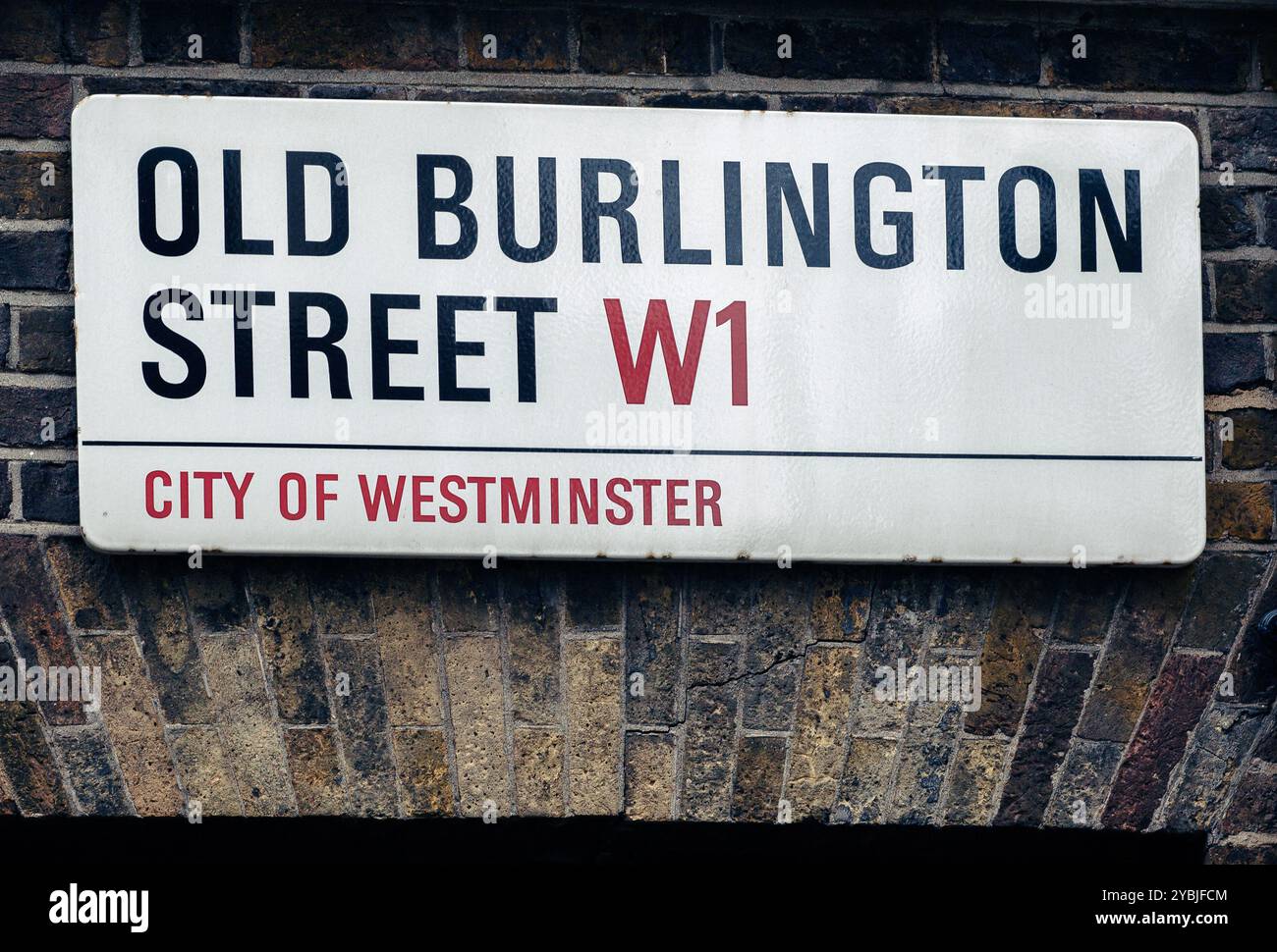 Cartello stradale Old Burlington Street London Foto Stock
