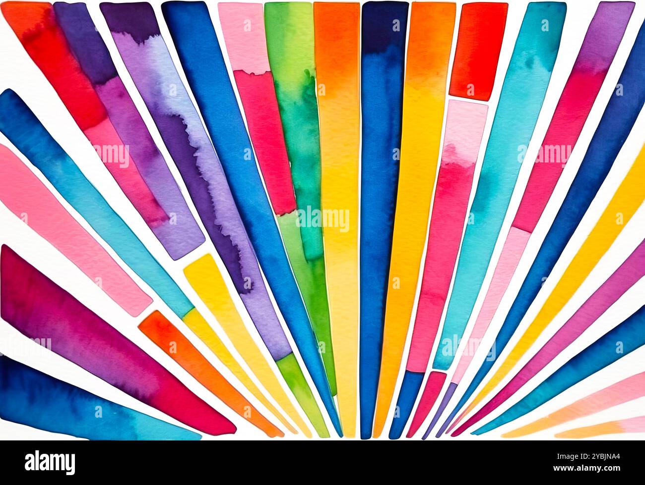 Strisce colorate luminose su sfondo bianco, motivo astratto per il design Foto Stock