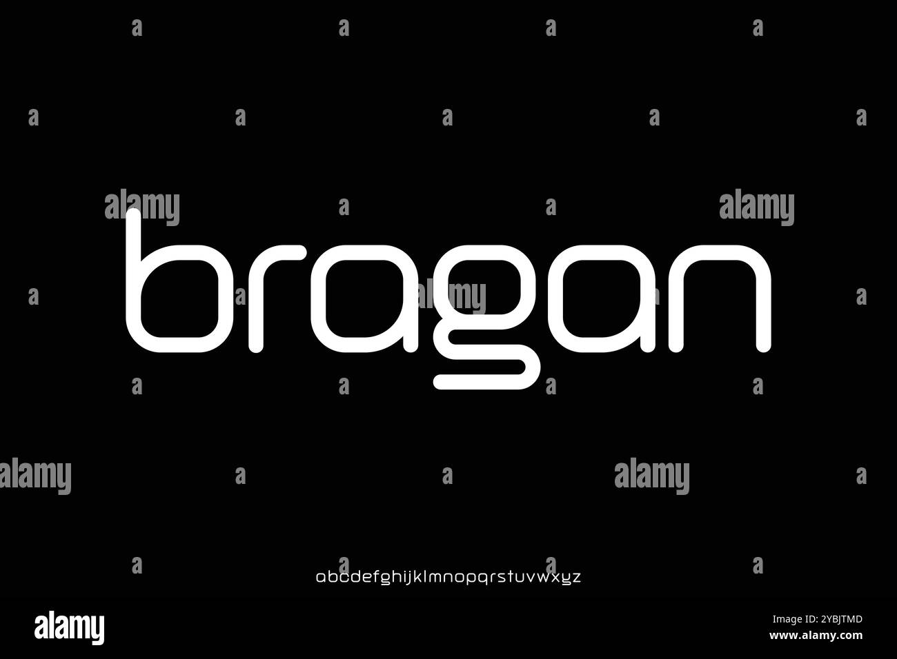 Caratteri vettoriali decorativi moderni e arrotondati. Un carattere futuristico pulito Illustrazione Vettoriale