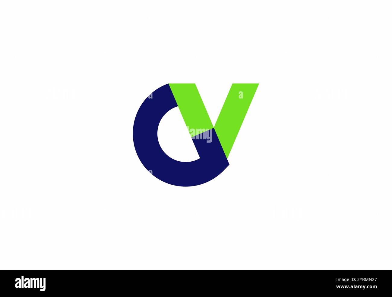 Logo G e V minimalista e semplice Illustrazione Vettoriale