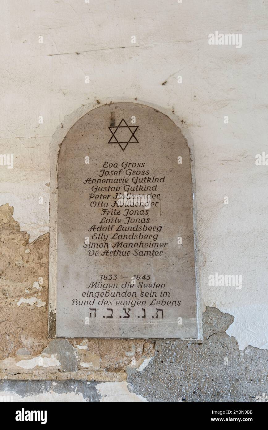 Targa commemorativa / Monumento ai residenti ebrei Jüdengasse Naumburg, Sassonia-Anhalt, Germania, Europa Foto Stock