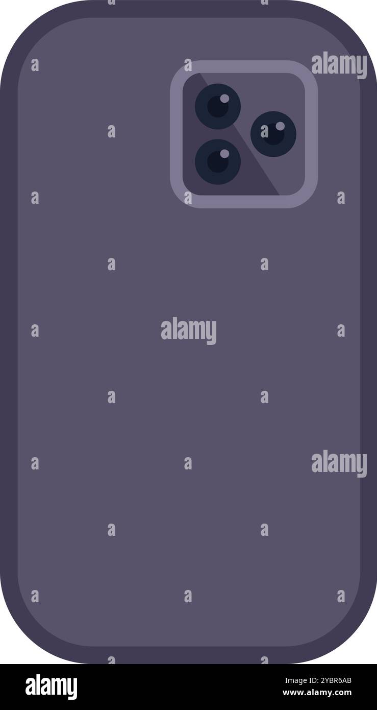 Design minimalista di uno smartphone dotato di più obiettivi per fotocamera, che cattura l'essenza della moderna tecnologia mobile Illustrazione Vettoriale