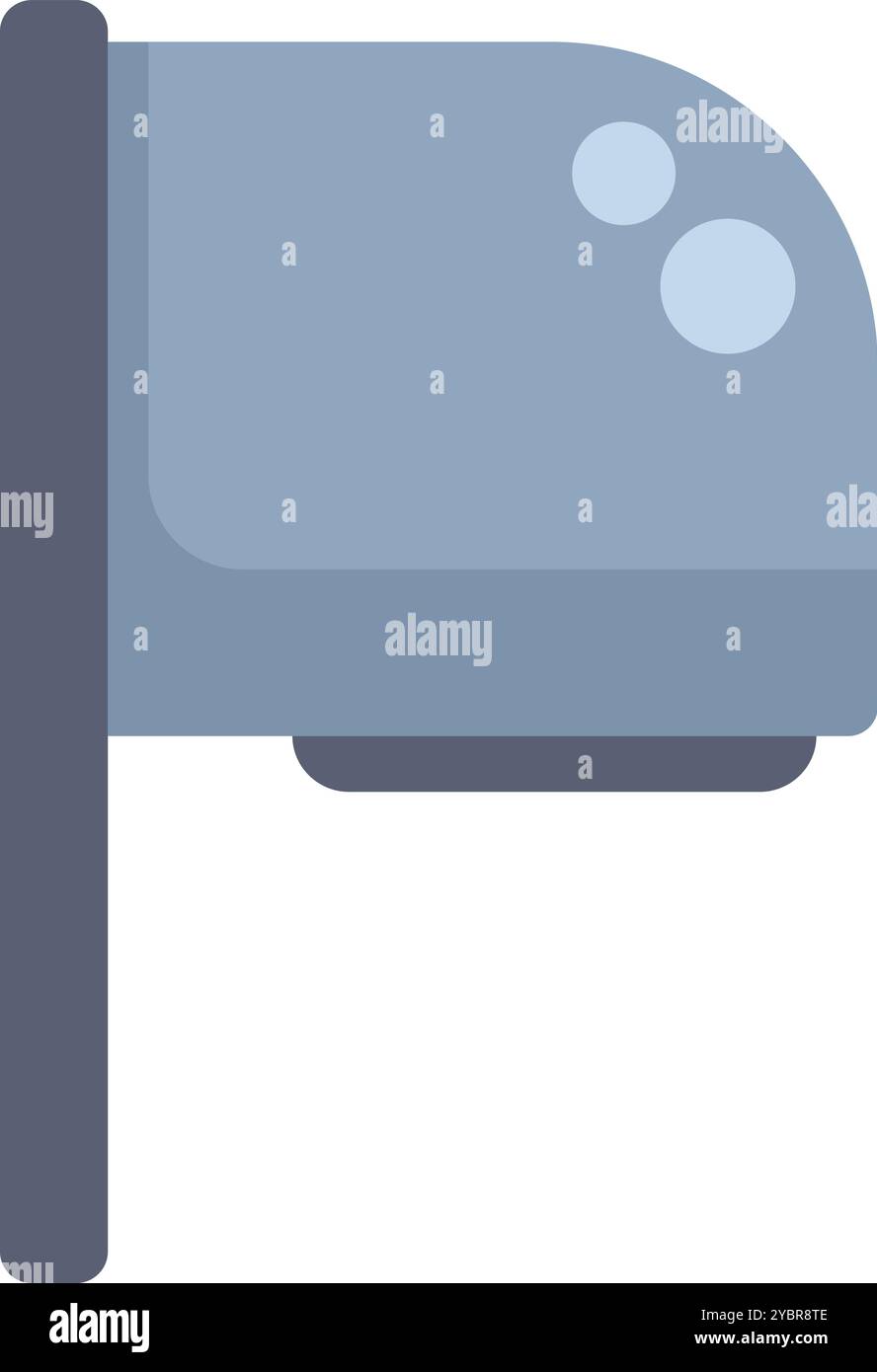 Immagine di un asciugacapelli elettrico che soffia aria calda per asciugare le mani Illustrazione Vettoriale