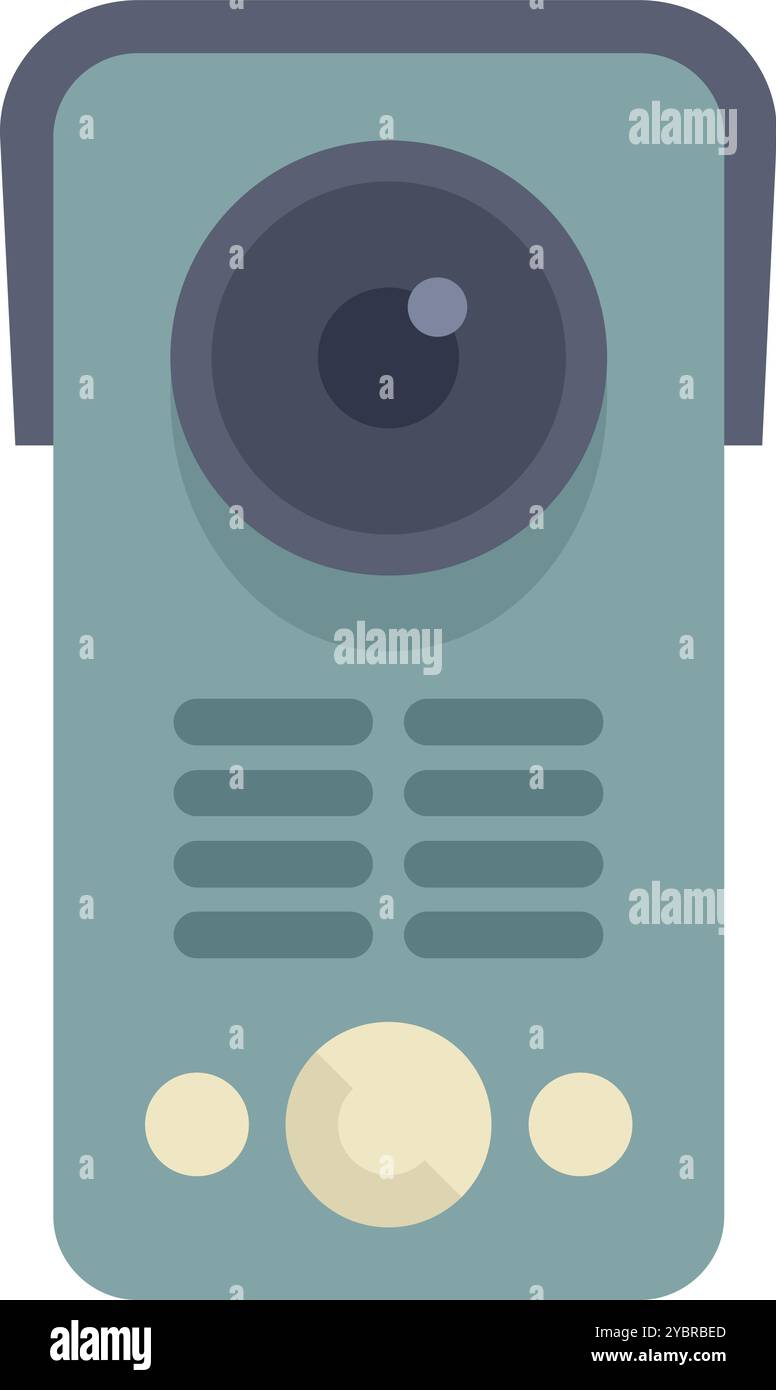 Moderno sistema interfono dotato di telecamera, che offre maggiore sicurezza e comodità per le abitazioni moderne Illustrazione Vettoriale