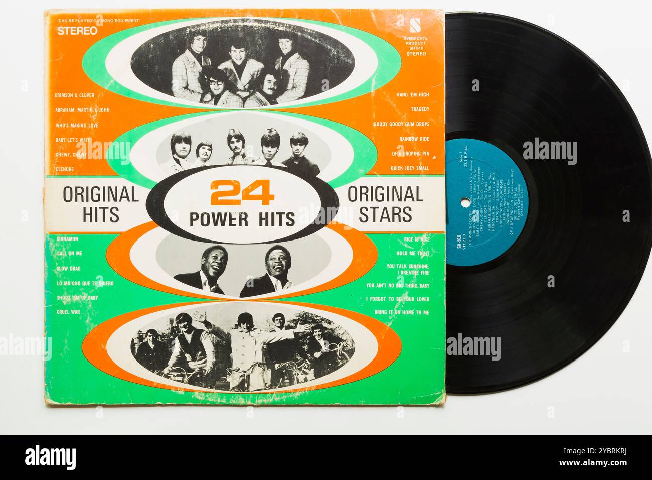 Original Hits Original Stars 24 Power Hits, copertina dell'album a lunga riproduzione a 33 1/3 giri e registrazione in vinile. Foto Stock